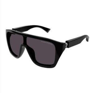 NEW ALEXANDER MCQUEEN SUNGLASSES AM0430S 001 UNISEX SHIELD SUNGLASSES